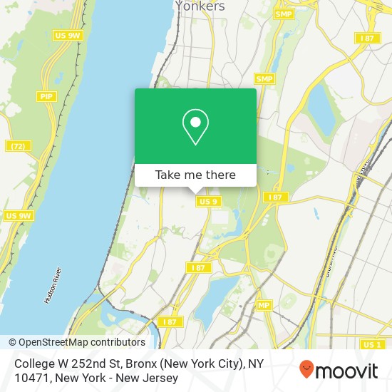 Mapa de College W 252nd St, Bronx (New York City), NY 10471