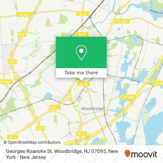 Mapa de Georges Roanoke St, Woodbridge, NJ 07095