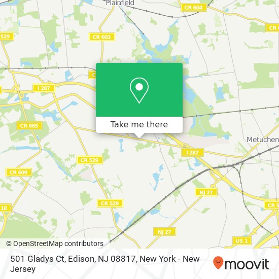 501 Gladys Ct, Edison, NJ 08817 map