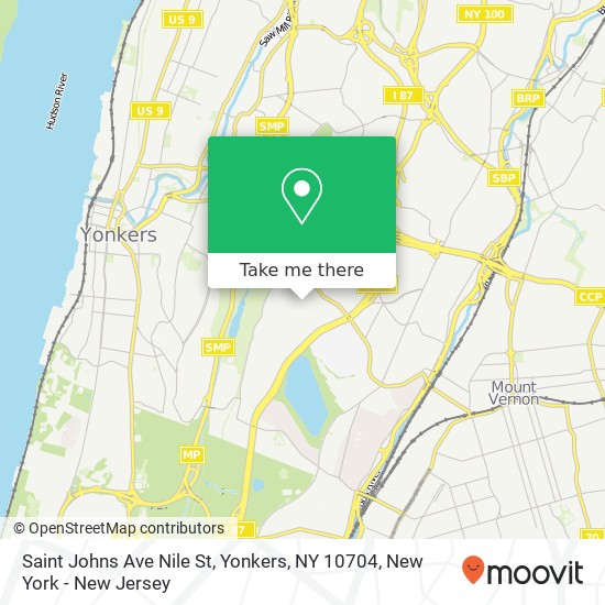 Mapa de Saint Johns Ave Nile St, Yonkers, NY 10704