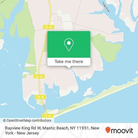 Mapa de Bayview King Rd W, Mastic Beach, NY 11951