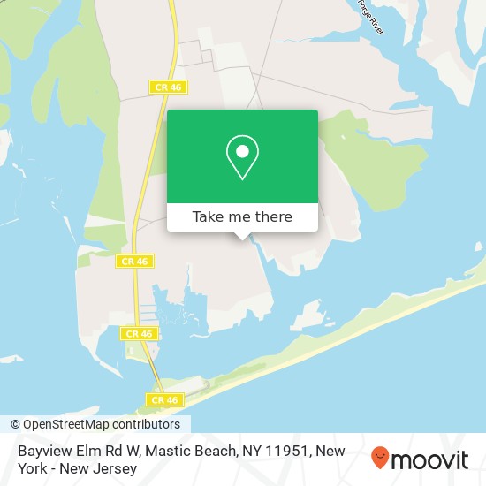 Mapa de Bayview Elm Rd W, Mastic Beach, NY 11951