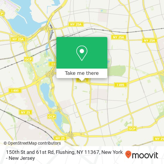150th St and 61st Rd, Flushing, NY 11367 map