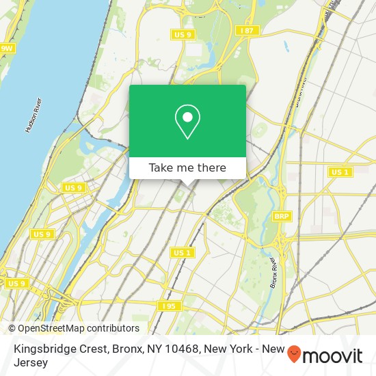 Mapa de Kingsbridge Crest, Bronx, NY 10468