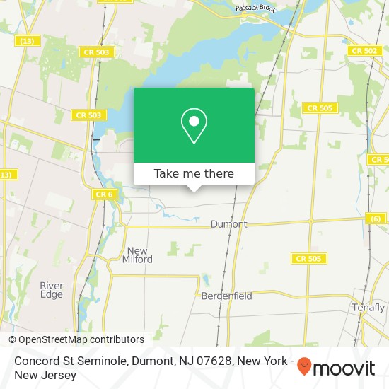 Concord St Seminole, Dumont, NJ 07628 map