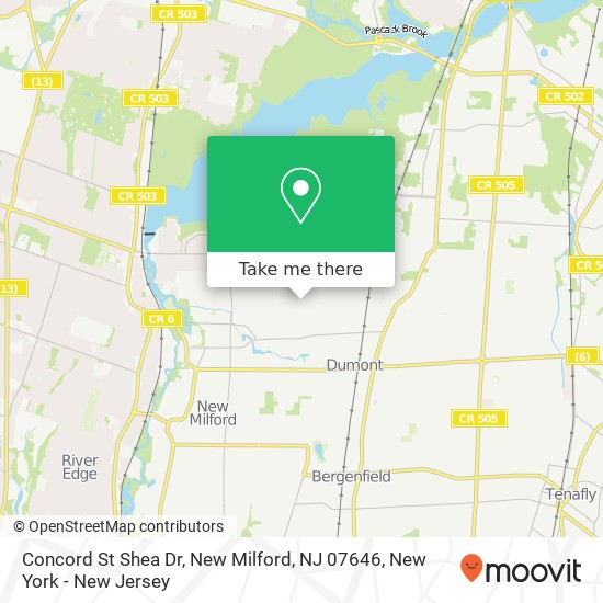 Concord St Shea Dr, New Milford, NJ 07646 map