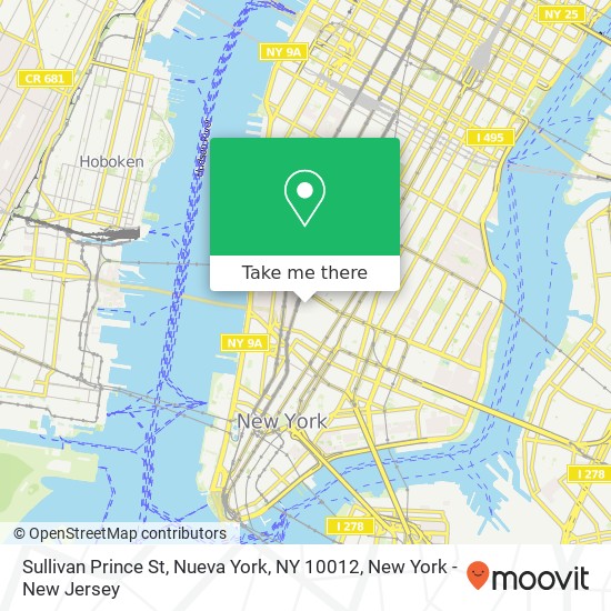 Sullivan Prince St, Nueva York, NY 10012 map