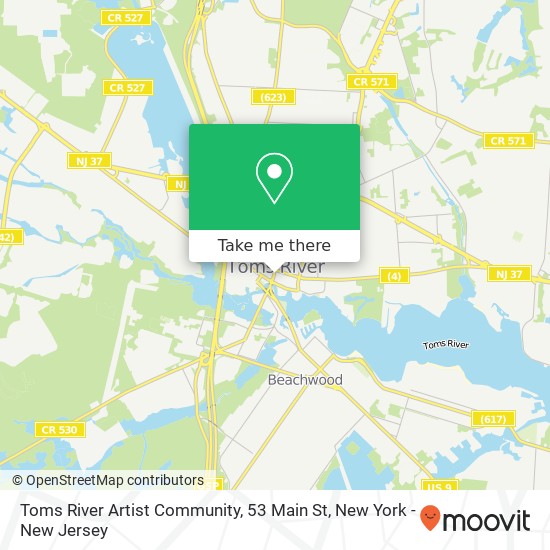 Mapa de Toms River Artist Community, 53 Main St