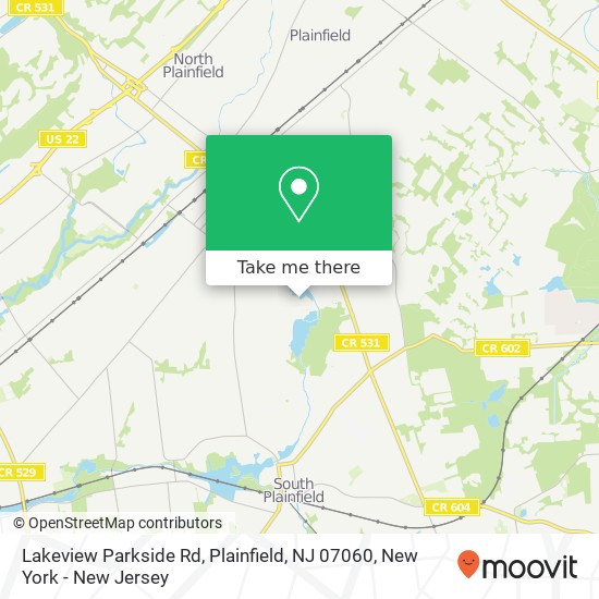 Mapa de Lakeview Parkside Rd, Plainfield, NJ 07060
