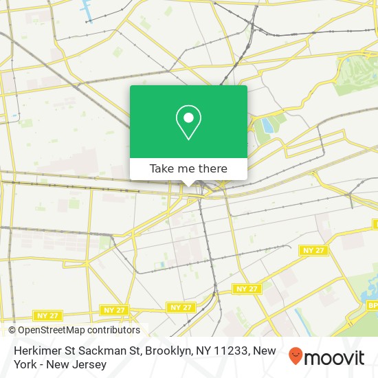 Mapa de Herkimer St Sackman St, Brooklyn, NY 11233