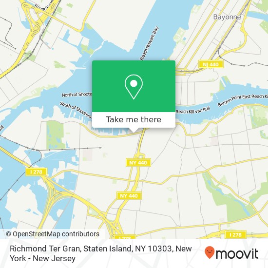 Mapa de Richmond Ter Gran, Staten Island, NY 10303