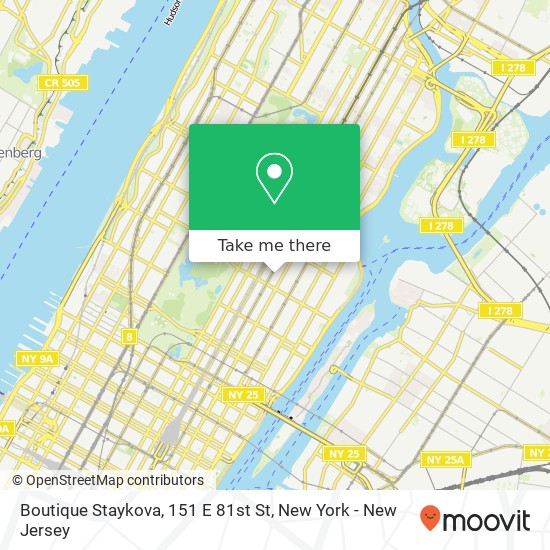 Mapa de Boutique Staykova, 151 E 81st St