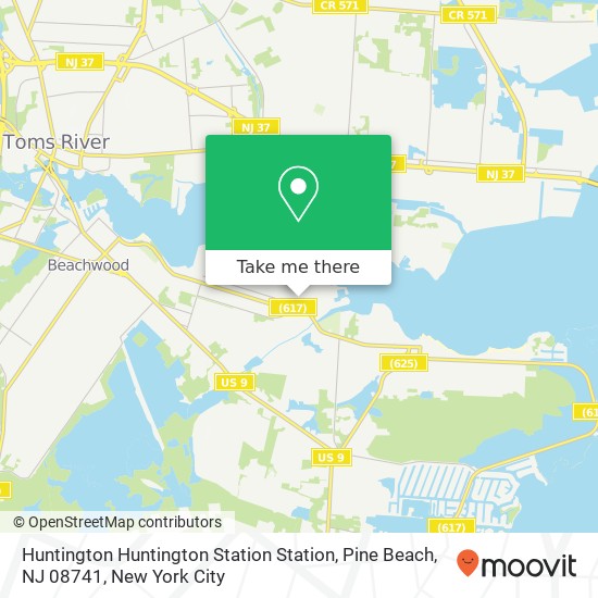 Mapa de Huntington Huntington Station Station, Pine Beach, NJ 08741