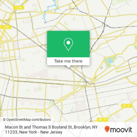 Mapa de Macon St and Thomas S Boyland St, Brooklyn, NY 11233