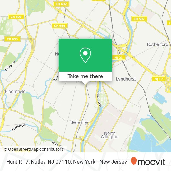Hunt RT-7, Nutley, NJ 07110 map