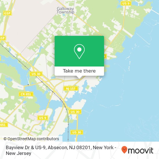 Mapa de Bayview Dr & US-9, Absecon, NJ 08201