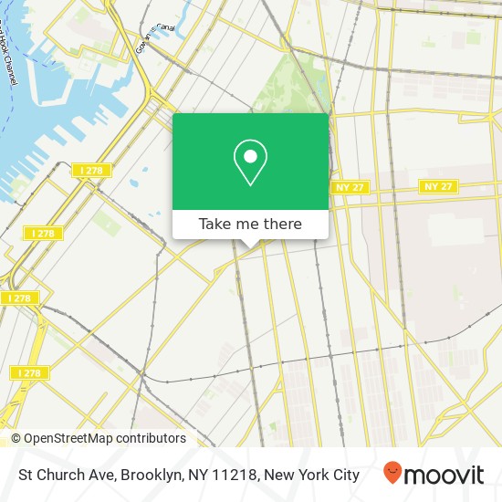 Mapa de St Church Ave, Brooklyn, NY 11218