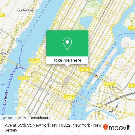 Mapa de Ave at 55th St, New York, NY 10022