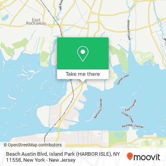 Beach Austin Blvd, Island Park (HARBOR ISLE), NY 11558 map