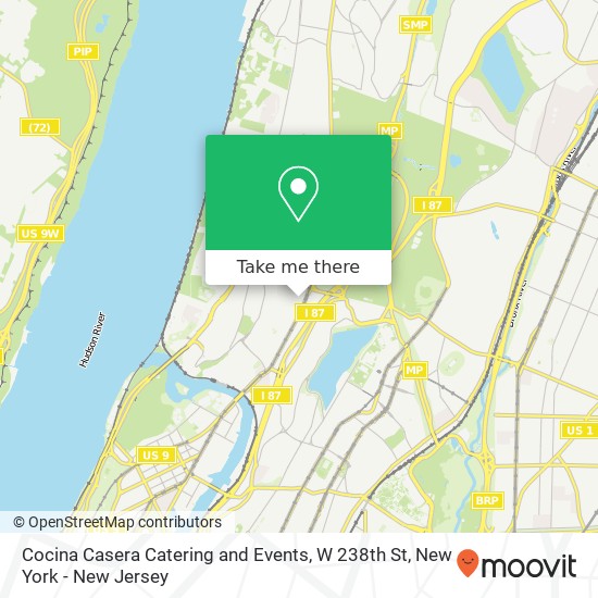 Mapa de Cocina Casera Catering and Events, W 238th St
