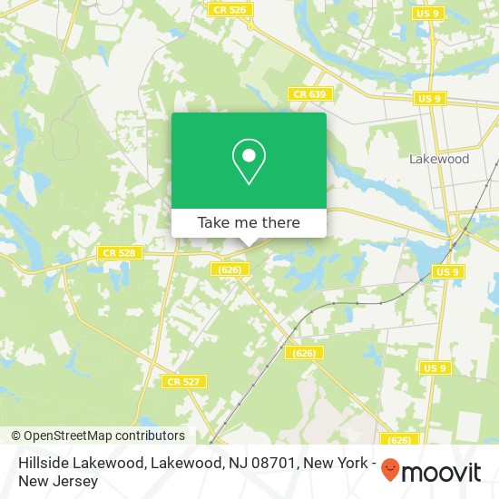 Mapa de Hillside Lakewood, Lakewood, NJ 08701