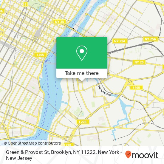 Mapa de Green & Provost St, Brooklyn, NY 11222