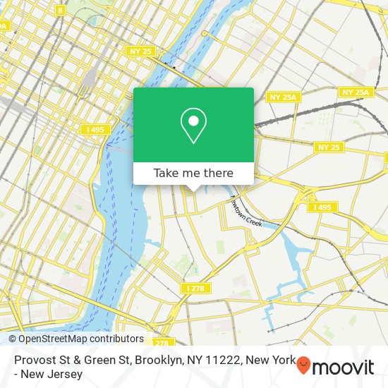 Provost St & Green St, Brooklyn, NY 11222 map