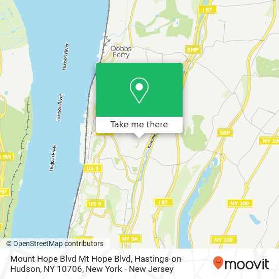 Mapa de Mount Hope Blvd Mt Hope Blvd, Hastings-on-Hudson, NY 10706