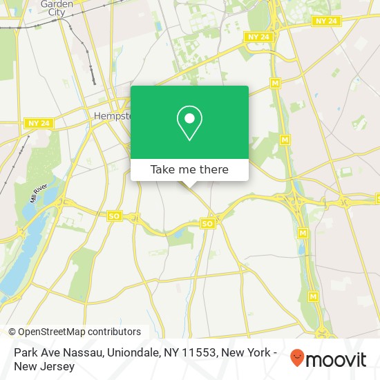 Mapa de Park Ave Nassau, Uniondale, NY 11553