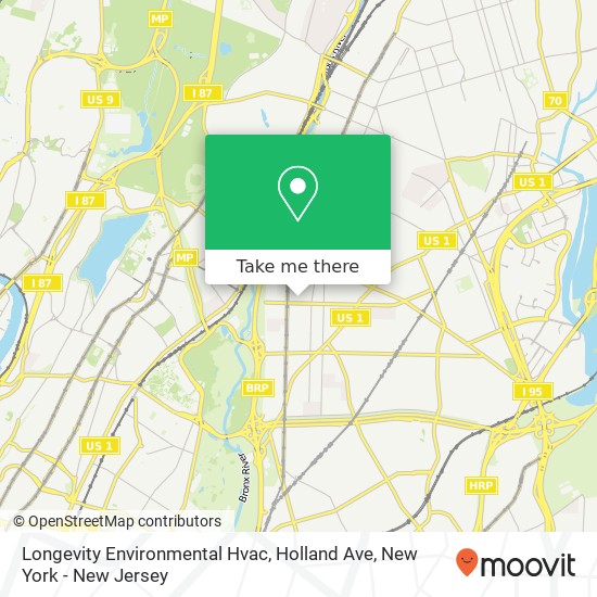 Mapa de Longevity Environmental Hvac, Holland Ave
