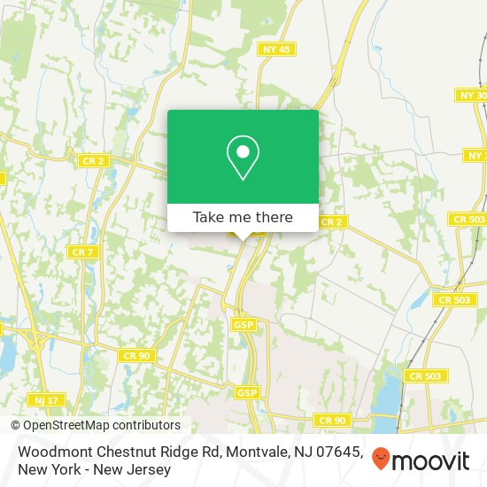 Mapa de Woodmont Chestnut Ridge Rd, Montvale, NJ 07645