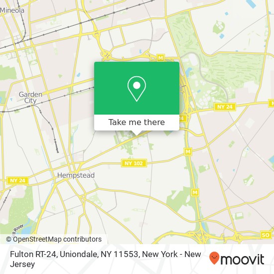 Mapa de Fulton RT-24, Uniondale, NY 11553