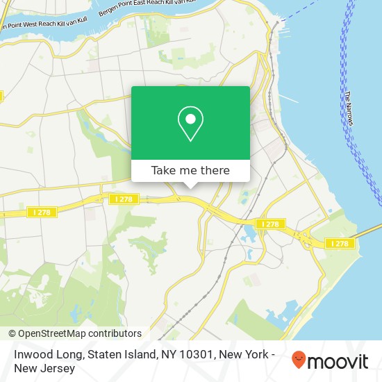 Mapa de Inwood Long, Staten Island, NY 10301