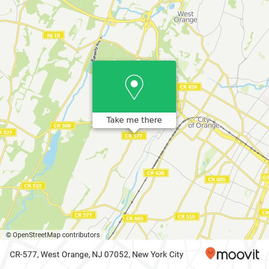 Mapa de CR-577, West Orange, NJ 07052