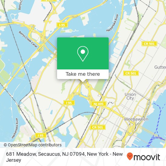Mapa de 681 Meadow, Secaucus, NJ 07094