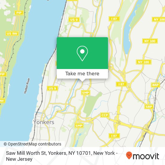 Saw Mill Worth St, Yonkers, NY 10701 map