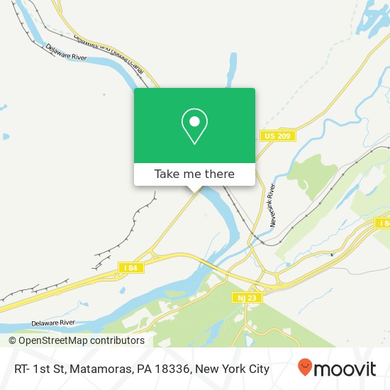 Mapa de RT- 1st St, Matamoras, PA 18336