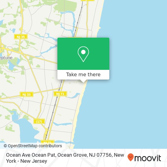 Mapa de Ocean Ave Ocean Pat, Ocean Grove, NJ 07756