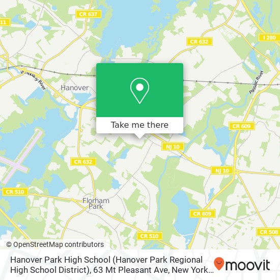 Hanover Park High School (Hanover Park Regional High School District), 63 Mt Pleasant Ave map