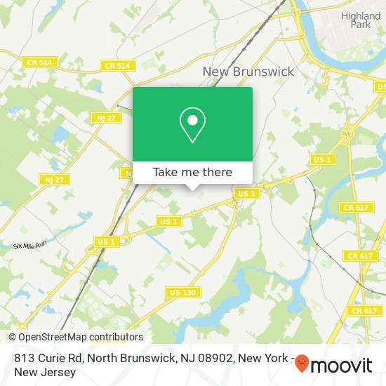 Mapa de 813 Curie Rd, North Brunswick, NJ 08902