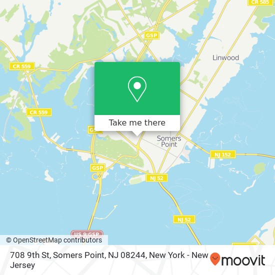 Mapa de 708 9th St, Somers Point, NJ 08244