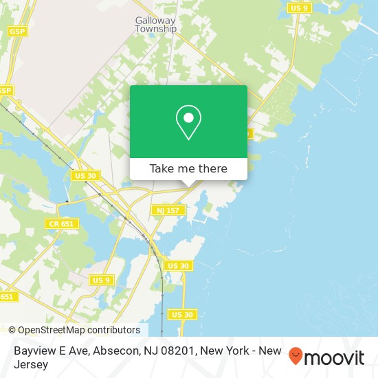 Mapa de Bayview E Ave, Absecon, NJ 08201