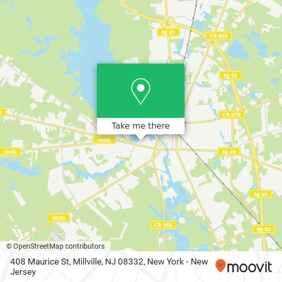 Mapa de 408 Maurice St, Millville, NJ 08332
