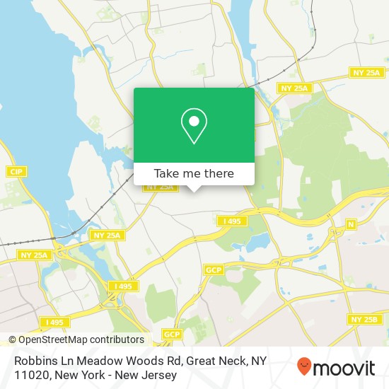 Mapa de Robbins Ln Meadow Woods Rd, Great Neck, NY 11020