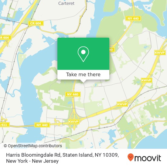 Mapa de Harris Bloomingdale Rd, Staten Island, NY 10309