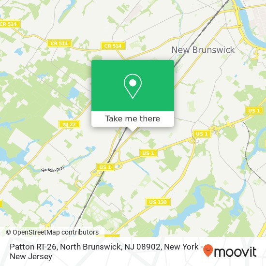 Mapa de Patton RT-26, North Brunswick, NJ 08902