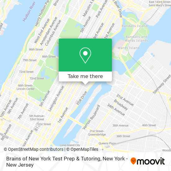 Brains of New York Test Prep & Tutoring map
