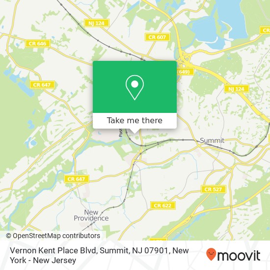 Vernon Kent Place Blvd, Summit, NJ 07901 map