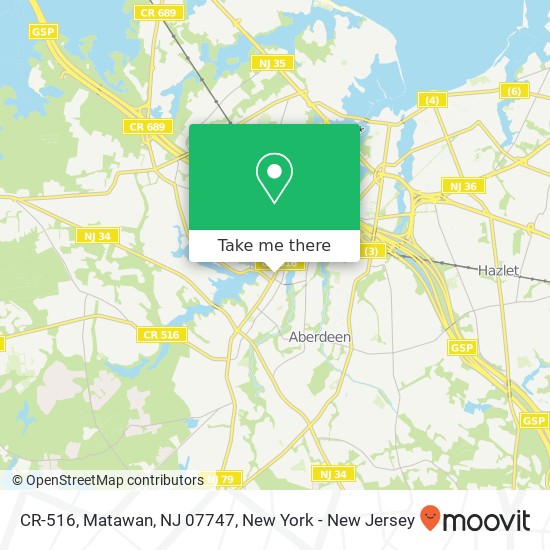 Mapa de CR-516, Matawan, NJ 07747