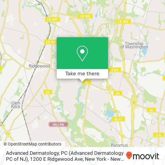 Advanced Dermatology, PC (Advanced Dermatology PC of NJ), 1200 E Ridgewood Ave map